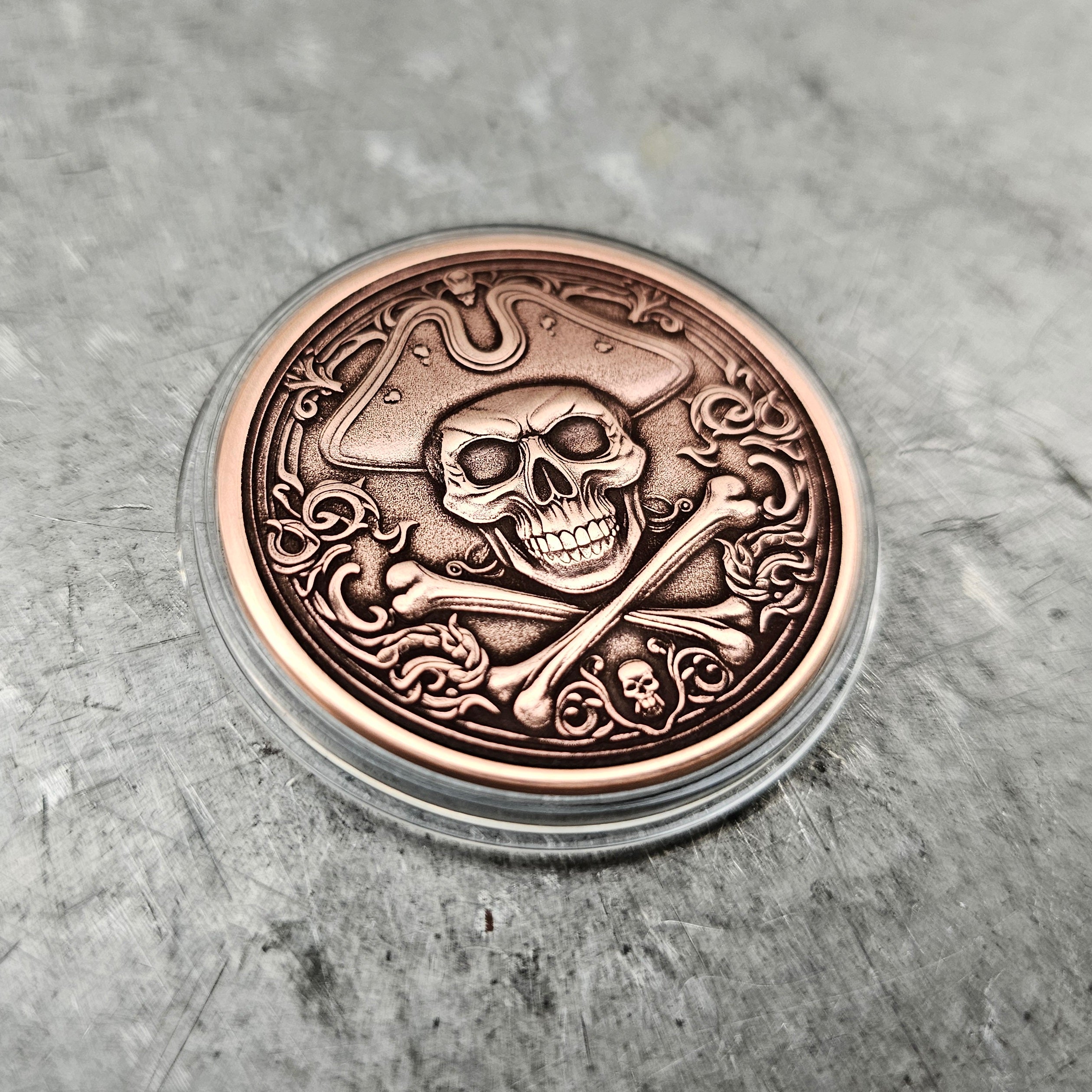 Skull and Crossbones Challenge Coin