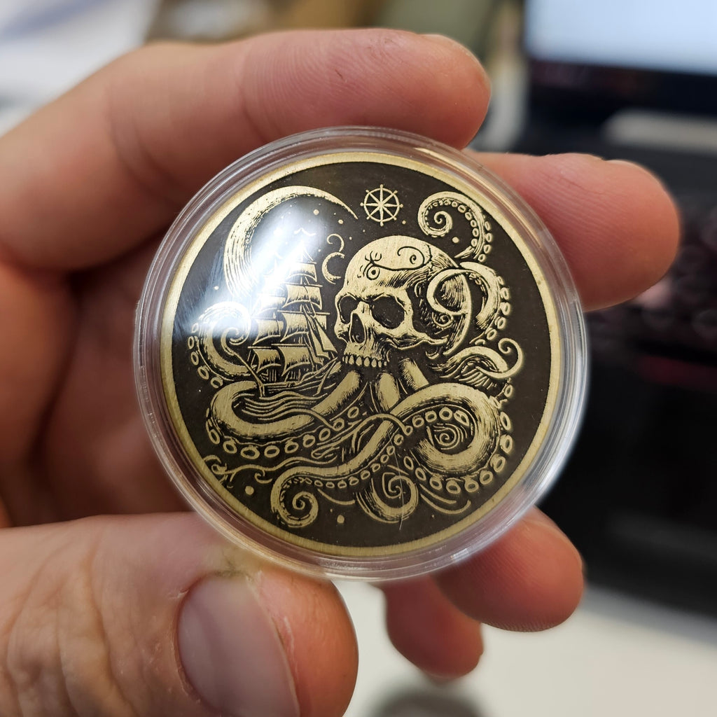 Skull Kraken Challenge Coin